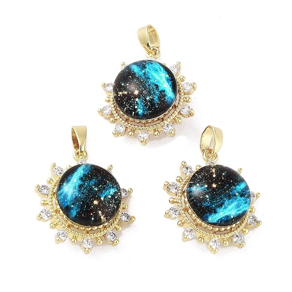 PandaHall Rack Plating Brass Pave Clear Cubic Zirconia Pendants, Sun Charms with Epoxy Resin, Real 18K Gold Plated, Long-Lasting Plated..., Cyan
PandaHall Rack Plating Brass Pave Clear Cubic Zirconia Pendants, Sun Charms with Epoxy Resin, Real 18K Gold Plated, Long-Lasting Plated..., Cyan