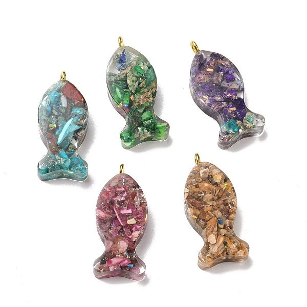 PandaHall Transparent Resin Natural Imperial Jasper Dyed Chips Pendants, with Golden Tone Brass Loops, Fish Charm, Mixed Color..., Multicolor
PandaHall Transparent Resin Natural Imperial Jasper Dyed Chips Pendants, with Golden Tone Brass Loops, Fish Charm, Mixed Color..., Multicolor