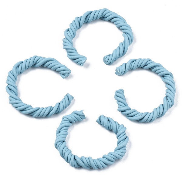 PandaHall Polymer Clay Twist Rope Open Ring, for DIY Jewelry Making, Sky Blue, 41~43x37~40x6.5~7.5mm Polymer Clay
PandaHall Polymer Clay Twist Rope Open Ring, for DIY Jewelry Making, Sky Blue, 41~43x37~40x6.5~7.5mm Polymer Clay