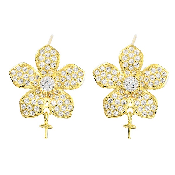 PandaHall 925 Sterling Silver with Cubic Zirconia Stud Earrings Findings, Flower, Real 18K Gold Plated, 20mm, Pin: 0.6mm Sterling..., Clear
PandaHall 925 Sterling Silver with Cubic Zirconia Stud Earrings Findings, Flower, Real 18K Gold Plated, 20mm, Pin: 0.6mm Sterling..., Clear