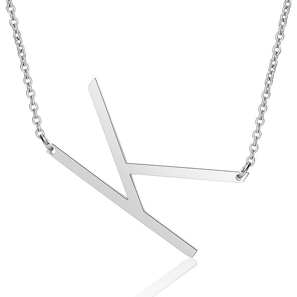 PandaHall 201 Stainless Steel Initial Pendants Necklaces, with Cable Chains, Letter, Letter.K, 17.3~18.3 inch(44~46.5cm)x1.5mm, LetterK...
PandaHall 201 Stainless Steel Initial Pendants Necklaces, with Cable Chains, Letter, Letter.K, 17.3~18.3 inch(44~46.5cm)x1.5mm, LetterK...