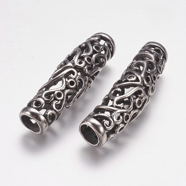 PandaHall 304 Stainless Steel Tube Beads, Antique Silver, 43x12x10mm, Hole: 6mm 304 Stainless Steel Tube
PandaHall 304 Stainless Steel Tube Beads, Antique Silver, 43x12x10mm, Hole: 6mm 304 Stainless Steel Tube