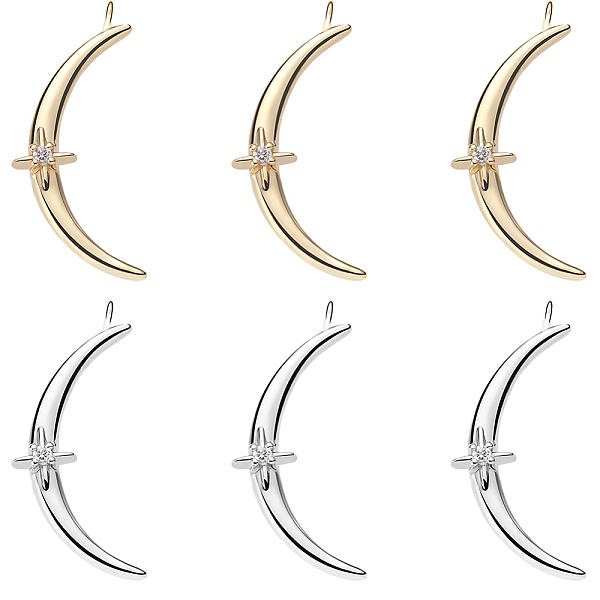 PandaHall Beebeecraft 10Pcs 2 Colors Rack Plating Brass Micro Pave Clear Cubic Zirconia Pendants, Crescent Moon with Sparkling Star Charm...
PandaHall Beebeecraft 10Pcs 2 Colors Rack Plating Brass Micro Pave Clear Cubic Zirconia Pendants, Crescent Moon with Sparkling Star Charm...