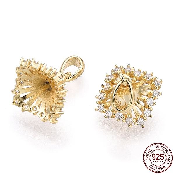 PandaHall 925 Sterling Silver Micro Pave Cubic Zirconia Peg Bails, Flower Cup Peg Bails, For Half Drilled Beads, Nickel Free, with S925..., Clear
PandaHall 925 Sterling Silver Micro Pave Cubic Zirconia Peg Bails, Flower Cup Peg Bails, For Half Drilled Beads, Nickel Free, with S925..., Clear