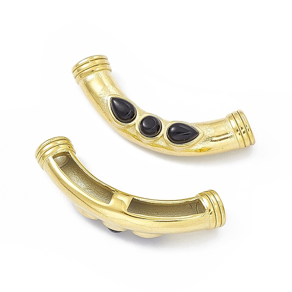 PandaHall Ion Plating(IP) 304 Stainless Steel Beads, with Natural Obsidian, Curved Tube, Black, 14x40x9mm, Hole: 3mm & 14x3mm 304 Stainless...
PandaHall Ion Plating(IP) 304 Stainless Steel Beads, with Natural Obsidian, Curved Tube, Black, 14x40x9mm, Hole: 3mm & 14x3mm 304 Stainless...