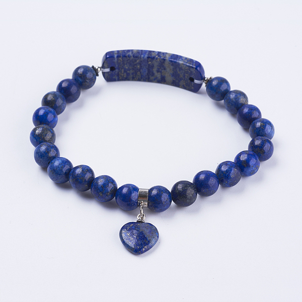 PandaHall Natural Lapis Lazuli Stretch Bracelets, with Alloy Findings, Heart, 2-3/8 inch(61mm) Lapis Lazuli Blue
PandaHall Natural Lapis Lazuli Stretch Bracelets, with Alloy Findings, Heart, 2-3/8 inch(61mm) Lapis Lazuli Blue
