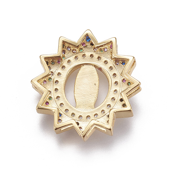 PandaHall Brass Micro Pave Cubic Zirconia Slide Charms, Sun with Virgin Mary, Colorful, Other Color, 22x21x5mm, Hole: 1.5x3.5mm Brass+Cubic...
PandaHall Brass Micro Pave Cubic Zirconia Slide Charms, Sun with Virgin Mary, Colorful, Other Color, 22x21x5mm, Hole: 1.5x3.5mm Brass+Cubic...