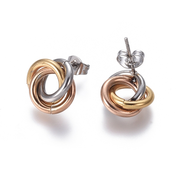 PandaHall 304 Stainless Steel Stud Earrings, Hypoallergenic Earrings, Interlocking Rings, with Ear Nuts, Multi-color, 13mm, Pin: 0.8mm...
PandaHall 304 Stainless Steel Stud Earrings, Hypoallergenic Earrings, Interlocking Rings, with Ear Nuts, Multi-color, 13mm, Pin: 0.8mm...