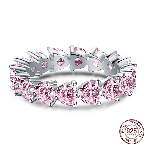 PandaHall Rhodium Plated 925 Sterling Silver Pave Cubic Zirconia Finger Ring, Stackable Rings for Women, Heart, Real Platinum Plated, Pink...
PandaHall Rhodium Plated 925 Sterling Silver Pave Cubic Zirconia Finger Ring, Stackable Rings for Women, Heart, Real Platinum Plated, Pink...