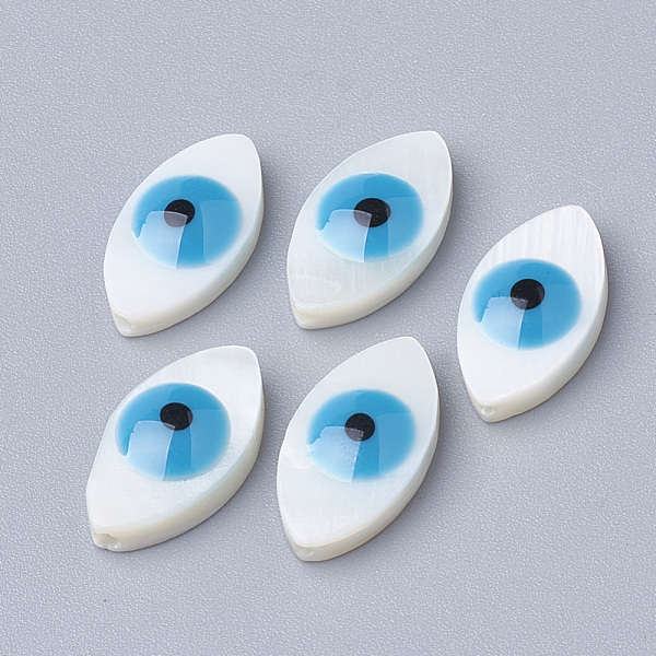 PandaHall Natural Freshwater Shell Beads, Horse Eye with Evil Eye, Dodger Blue, 15x8x4mm, Hole: 1mm Freshwater Shell Horse Eye
PandaHall Natural Freshwater Shell Beads, Horse Eye with Evil Eye, Dodger Blue, 15x8x4mm, Hole: 1mm Freshwater Shell Horse Eye
