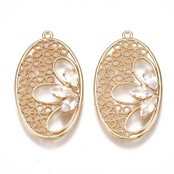 PandaHall Brass Filigree Pendants, Real 18K Gold Plated, with Cubic Zirconia, Oval, Clear, 30.5x17x3.5mm, Hole: 1.2mm Brass+Cubic Zirconia...
PandaHall Brass Filigree Pendants, Real 18K Gold Plated, with Cubic Zirconia, Oval, Clear, 30.5x17x3.5mm, Hole: 1.2mm Brass+Cubic Zirconia...