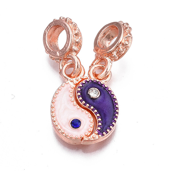 PandaHall Rack Plating Alloy European Dangle Charms, with Rhinestone and White & Indigo Enamel, Large Hole Pendants, Cadmium Free & Nickel..., Purple
PandaHall Rack Plating Alloy European Dangle Charms, with Rhinestone and White & Indigo Enamel, Large Hole Pendants, Cadmium Free & Nickel..., Purple