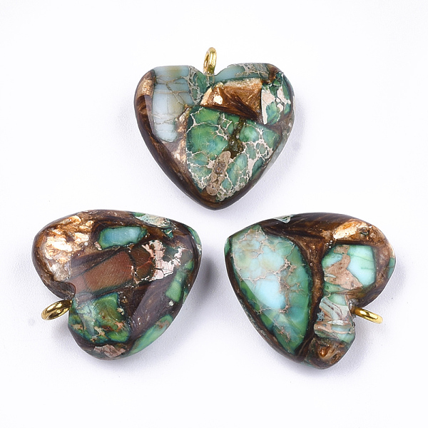 PandaHall Assembled Bronzite and Imperial Jasper Pendants, with Iron Findings, Heart, Golden, 20~22x19~20x5~7mm, Hole: 2mm Imperial Jasper...
PandaHall Assembled Bronzite and Imperial Jasper Pendants, with Iron Findings, Heart, Golden, 20~22x19~20x5~7mm, Hole: 2mm Imperial Jasper...