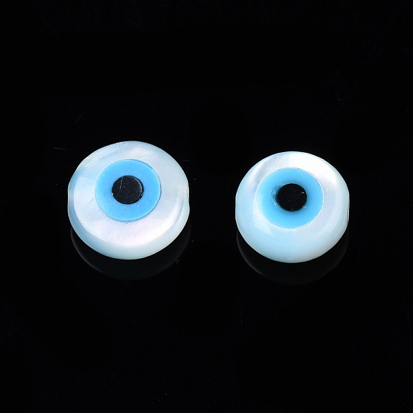 PandaHall Natural White Shell Mother of Pearl Shell Beads, with Synthetic Turquoise, Evil Eye, Deep Sky Blue, 6x2mm, Hole: 0.7mm White Shell...
PandaHall Natural White Shell Mother of Pearl Shell Beads, with Synthetic Turquoise, Evil Eye, Deep Sky Blue, 6x2mm, Hole: 0.7mm White Shell...