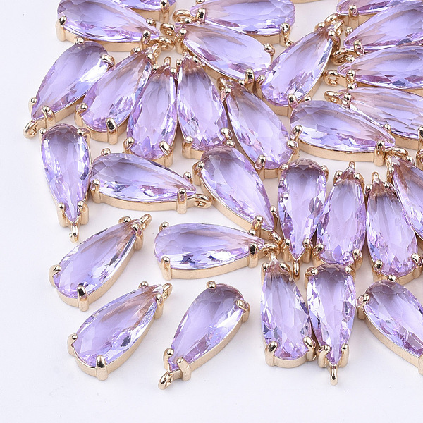 PandaHall Transparent Glass Pendants, with Brass Findings, Faceted, Teardrop, Light Gold, Medium Purple, 18.5x8.5x6mm, Hole: 1mm Brass+Glass...
PandaHall Transparent Glass Pendants, with Brass Findings, Faceted, Teardrop, Light Gold, Medium Purple, 18.5x8.5x6mm, Hole: 1mm Brass+Glass...