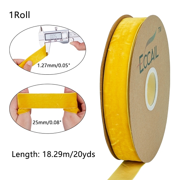 PandaHall Velvet Ribbon, Single Side, for Gift Packing, Party Decoration, Yellow, 1 inch(25mm), about 18.59~19.69 Yards(17~18m)/Roll Velvet...
PandaHall Velvet Ribbon, Single Side, for Gift Packing, Party Decoration, Yellow, 1 inch(25mm), about 18.59~19.69 Yards(17~18m)/Roll Velvet...