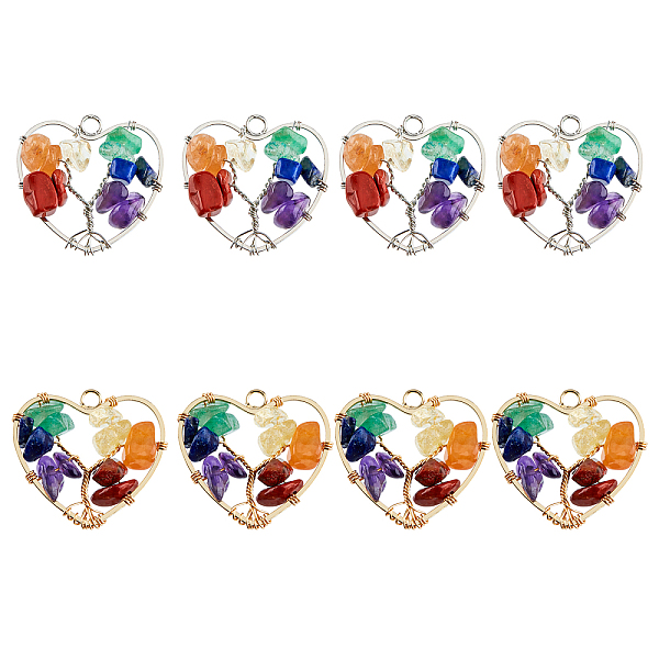 PandaHall SUPERFINDINGS 8Pcs 2 Colors Heart Tree of Life Gemstones Pendant Crystal Quartz 7 Chakra Crystals Gemstones Charms Life of Tree...
PandaHall SUPERFINDINGS 8Pcs 2 Colors Heart Tree of Life Gemstones Pendant Crystal Quartz 7 Chakra Crystals Gemstones Charms Life of Tree...