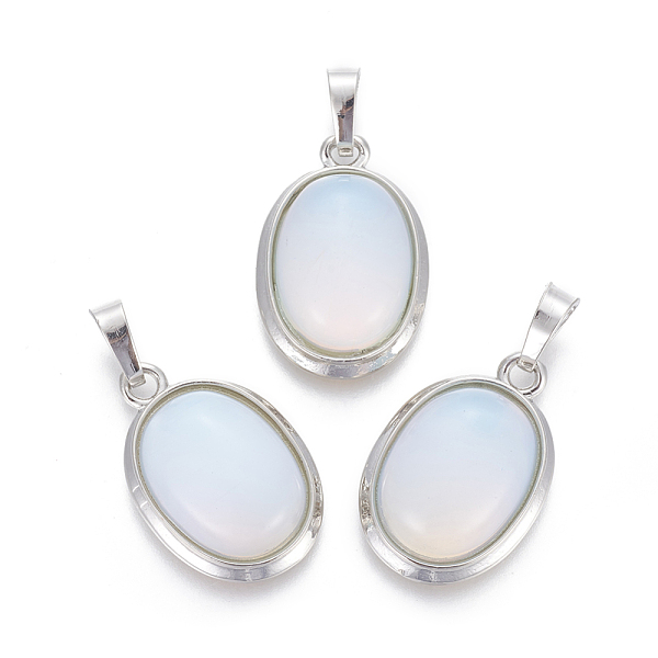 PandaHall Opalite Pendants, with Brass Findings, Oval, Platinum, 25~26x17~17.5x8~9mm, Hole: 8x5mm Opalite Oval
PandaHall Opalite Pendants, with Brass Findings, Oval, Platinum, 25~26x17~17.5x8~9mm, Hole: 8x5mm Opalite Oval