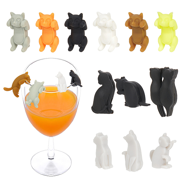 PandaHall 2 Sets 2 Styles Cat Silicone Wine Glass Charms, Goblet Marker, Mixed Color, 16~35x13.5~23x7~23mm, 1 set/style Silicone Cat Shape..., Multicolor
PandaHall 2 Sets 2 Styles Cat Silicone Wine Glass Charms, Goblet Marker, Mixed Color, 16~35x13.5~23x7~23mm, 1 set/style Silicone Cat Shape..., Multicolor