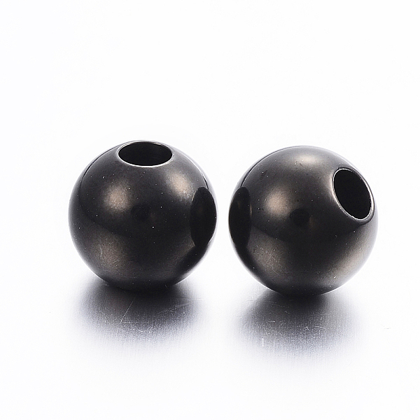 PandaHall 304 Stainless Steel European Beads, Large Hole Beads, Round, Electrophoresis Black, 12x11mm, Hole: 5mm. 304 Stainless Steel Round
PandaHall 304 Stainless Steel European Beads, Large Hole Beads, Round, Electrophoresis Black, 12x11mm, Hole: 5mm. 304 Stainless Steel Round