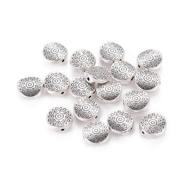 PandaHall Tibetan Style Alloy Beads, Lead Free and Cadmium Free, Flat Round with Star, Antique Silver, about 10mm in diameter, 4mm thick...
PandaHall Tibetan Style Alloy Beads, Lead Free and Cadmium Free, Flat Round with Star, Antique Silver, about 10mm in diameter, 4mm thick...
