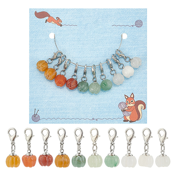 PandaHall Natural Gemstone Autumn Pumpkin Pendant Locking Stitch Markers, Crochet Lobster Clasp Charms, 2.5cm, 10pcs/set Mixed Stone Pumpkin
PandaHall Natural Gemstone Autumn Pumpkin Pendant Locking Stitch Markers, Crochet Lobster Clasp Charms, 2.5cm, 10pcs/set Mixed Stone Pumpkin