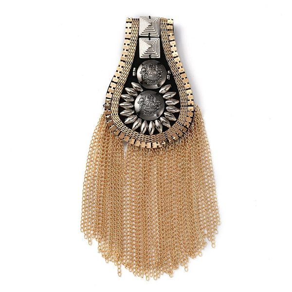 PandaHall Detachable Iron Tassel Epaulettes, Punk Style Shoulder Badge, with Cloth Findings & Pin, Golden, 190mm Iron
PandaHall Detachable Iron Tassel Epaulettes, Punk Style Shoulder Badge, with Cloth Findings & Pin, Golden, 190mm Iron