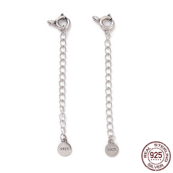 PandaHall 925 Sterling Silver Chain Extenders, with Spring Ring Clasps & Charms, Flat Round, Antique Silver, 60x5.8mm, Hole: 2.6mm Sterling...
PandaHall 925 Sterling Silver Chain Extenders, with Spring Ring Clasps & Charms, Flat Round, Antique Silver, 60x5.8mm, Hole: 2.6mm Sterling...