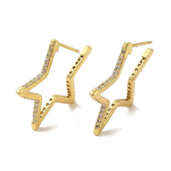 PandaHall Star Brass Stud Earrings, with Clear Cubic Zirconia Cadmium Free & Lead Free, Gold, 26.5x1.5mm Cubic Zirconia Star Gold
PandaHall Star Brass Stud Earrings, with Clear Cubic Zirconia Cadmium Free & Lead Free, Gold, 26.5x1.5mm Cubic Zirconia Star Gold