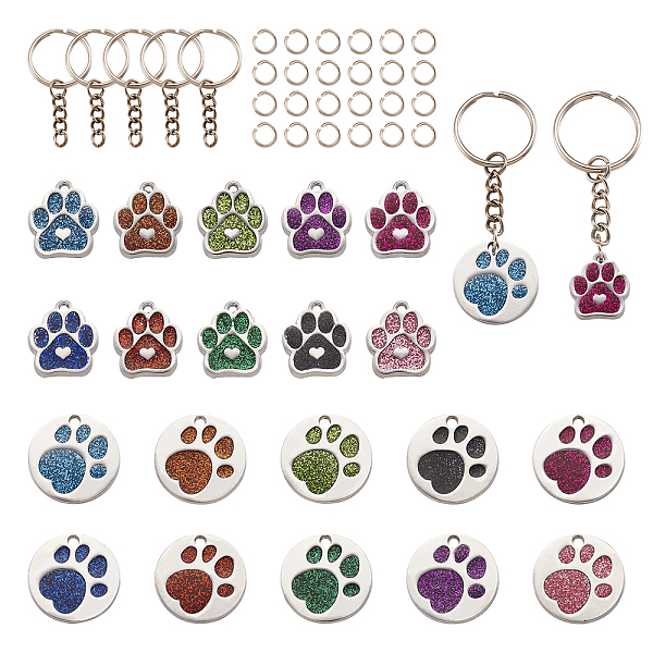 PandaHall DIY Pet Keychain Makings, with Platinum Plated Iron Jump Rings & Split Key Rings, Alloy Enamel Pendants, Dog Paw Prints, Mixed..., Multicolor
PandaHall DIY Pet Keychain Makings, with Platinum Plated Iron Jump Rings & Split Key Rings, Alloy Enamel Pendants, Dog Paw Prints, Mixed..., Multicolor