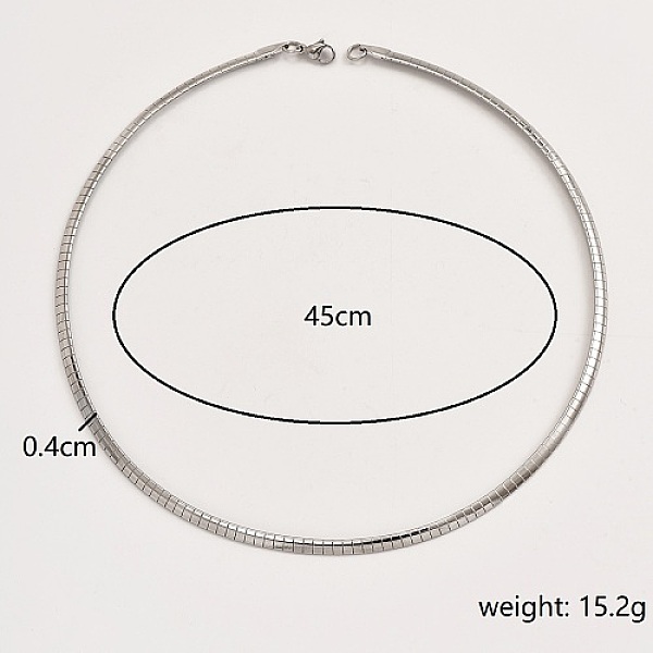 PandaHall Stainless Steel Collar Necklace, Rigid Choker Necklaces, Stainless Steel Color, 17.72 inch(45cm) Stainless Steel
PandaHall Stainless Steel Collar Necklace, Rigid Choker Necklaces, Stainless Steel Color, 17.72 inch(45cm) Stainless Steel