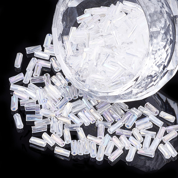 PandaHall Glass Twist Bugle Beads, Transparent Colours Rainbow, White, 4.5~5x1.5~2mm, Hole: 0.8mm, about 450g/bag Glass White
PandaHall Glass Twist Bugle Beads, Transparent Colours Rainbow, White, 4.5~5x1.5~2mm, Hole: 0.8mm, about 450g/bag Glass White