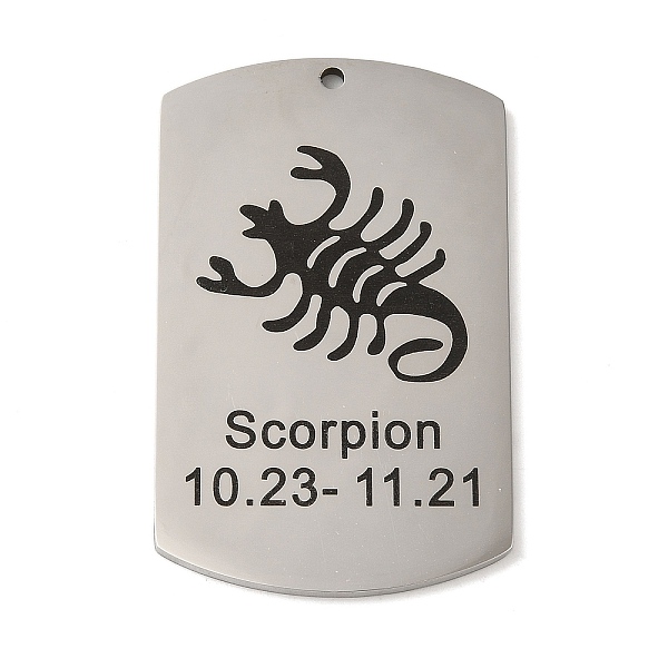 PandaHall 304 Stainless Steel Pendants, Stainless Steel Color, Rectangle with Constellation Charm, Scorpio, 43x26.5x1.5mm, Hole: 1.6mm 304...
PandaHall 304 Stainless Steel Pendants, Stainless Steel Color, Rectangle with Constellation Charm, Scorpio, 43x26.5x1.5mm, Hole: 1.6mm 304...