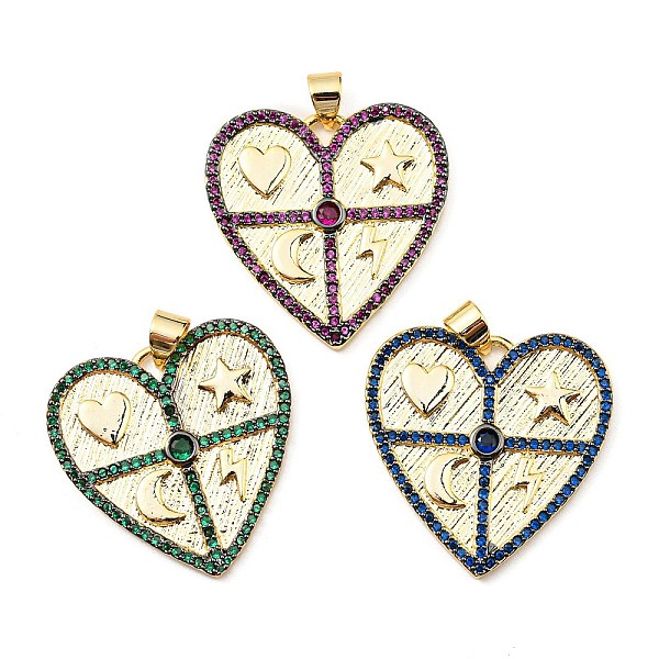 PandaHall Brass with Cubic Zirconia Pendants, Long-Lasting Plated, Lead Free & Cadmium Free, Real 18K Gold Plated, Heart, Mixed Color..., Multicolor
PandaHall Brass with Cubic Zirconia Pendants, Long-Lasting Plated, Lead Free & Cadmium Free, Real 18K Gold Plated, Heart, Mixed Color..., Multicolor