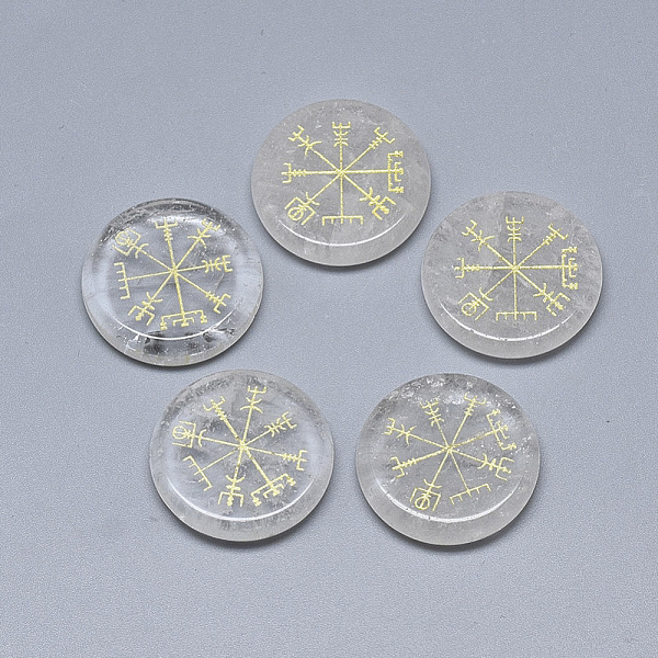 PandaHall Synthetic Quartz Crystal Cabochons, Flat Round with Nordic Pagan Pattern, 25x5.5mm Quartz Crystal Flat Round
PandaHall Synthetic Quartz Crystal Cabochons, Flat Round with Nordic Pagan Pattern, 25x5.5mm Quartz Crystal Flat Round
