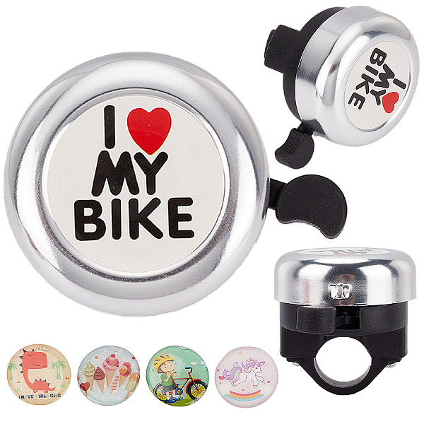 PandaHall I Love My Bike Alloy Bicycle Bells, with Plastic Finding & Resin Sticker, Bicycle Accessories, Round, Silver, 54x69x53mm Alloy...
PandaHall I Love My Bike Alloy Bicycle Bells, with Plastic Finding & Resin Sticker, Bicycle Accessories, Round, Silver, 54x69x53mm Alloy...