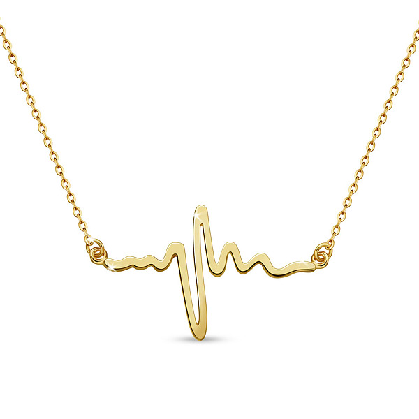 PandaHall SHEGRACE 925 Sterling Silver Pendant Necklaces, with Cable Chains, Heartbeat, Golden, 14.17 inch(36cm) Sterling Silver
PandaHall SHEGRACE 925 Sterling Silver Pendant Necklaces, with Cable Chains, Heartbeat, Golden, 14.17 inch(36cm) Sterling Silver