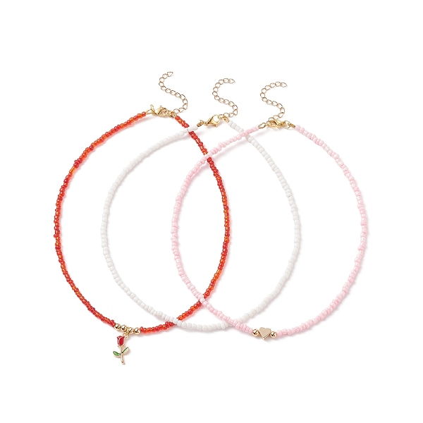 PandaHall 3Pcs 3 Style Glass Seed & Brass Heart Beaded Necklaces Set, Alloy Enamel Rose Charm Necklaces for Women, Red, 14.49 inch(36.8cm)...
PandaHall 3Pcs 3 Style Glass Seed & Brass Heart Beaded Necklaces Set, Alloy Enamel Rose Charm Necklaces for Women, Red, 14.49 inch(36.8cm)...