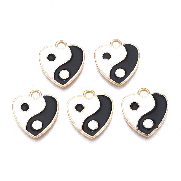 PandaHall Alloy Enamel Pendants, Light Gold, Cadmium Free & Lead Free, Heart with Yin Yang, Black & White, 15.5x13.5x1mm, Hole: 2mm...
PandaHall Alloy Enamel Pendants, Light Gold, Cadmium Free & Lead Free, Heart with Yin Yang, Black & White, 15.5x13.5x1mm, Hole: 2mm...
