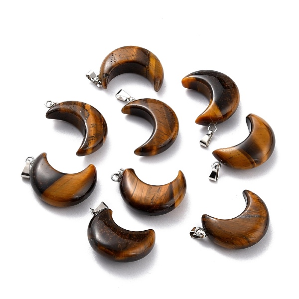 PandaHall Natural Tiger Eye Pendants, with Platinum Brass Loops, Moon, 29x18~21x7~10mm, Hole: 6x3mm Tiger Eye Moon
PandaHall Natural Tiger Eye Pendants, with Platinum Brass Loops, Moon, 29x18~21x7~10mm, Hole: 6x3mm Tiger Eye Moon
