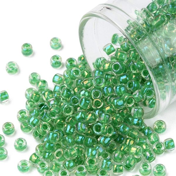 PandaHall TOHO Round Seed Beads, Japanese Seed Beads, (187) Inside Color Crystal/Shamrock Lined, 8/0, 3mm, Hole: 1mm, about 10000pcs/pound..., Green
PandaHall TOHO Round Seed Beads, Japanese Seed Beads, (187) Inside Color Crystal/Shamrock Lined, 8/0, 3mm, Hole: 1mm, about 10000pcs/pound..., Green
