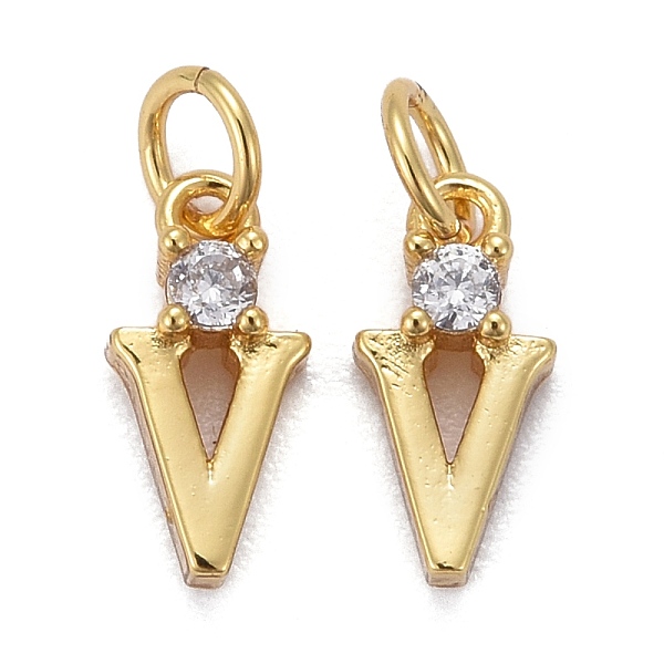 PandaHall Brass Micro Pave Clear Cubic Zirconia Pendants, with Jump Rings, Real 18K Gold Plated, Long-Lasting Plated, Letter, Letter.V...
PandaHall Brass Micro Pave Clear Cubic Zirconia Pendants, with Jump Rings, Real 18K Gold Plated, Long-Lasting Plated, Letter, Letter.V...