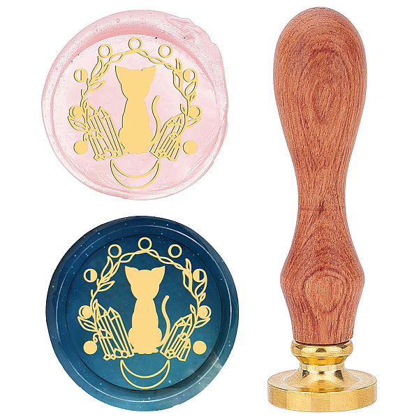 PandaHall Brass Wax Seal Stamps with Rosewood Handle, for DIY Scrapbooking, Cat Pattern, 25mm Brass Cat Shape
PandaHall Brass Wax Seal Stamps with Rosewood Handle, for DIY Scrapbooking, Cat Pattern, 25mm Brass Cat Shape