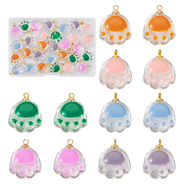 PandaHall 36Pcs 6 Colors Transparent Glass Pendants, with Enamel & Golden Tone Alloy Findings, Cat Paw Print, Mixed Color, 18.5x14.5x7.5mm..., Multicolor
PandaHall 36Pcs 6 Colors Transparent Glass Pendants, with Enamel & Golden Tone Alloy Findings, Cat Paw Print, Mixed Color, 18.5x14.5x7.5mm..., Multicolor