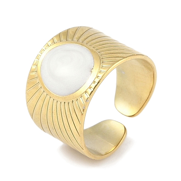 PandaHall Ion Plating(IP) 304 Stainless Steel Enamel Oval Cuff Finger Rings, Wide Band Open Rings for Women, Real 18K Gold Plated, 14mm 304..., White
PandaHall Ion Plating(IP) 304 Stainless Steel Enamel Oval Cuff Finger Rings, Wide Band Open Rings for Women, Real 18K Gold Plated, 14mm 304..., White