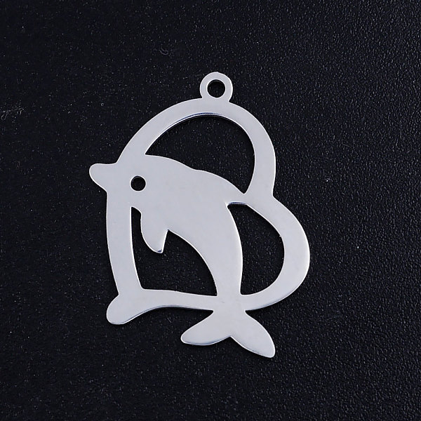 PandaHall 201 Stainless Steel Pendants, Dolphin with Heart, Stainless Steel Color, 24.5x18x1mm, Hole: 1.5mm 201 Stainless Steel Dolphin
PandaHall 201 Stainless Steel Pendants, Dolphin with Heart, Stainless Steel Color, 24.5x18x1mm, Hole: 1.5mm 201 Stainless Steel Dolphin