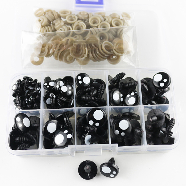 PandaHall Flat Round Craft Plastic Doll Eyes Set, Stuffed Toy Eyes, Safety Eyes, with Donut Plastic Nose Washer, Doll Making Supplies, Black...
PandaHall Flat Round Craft Plastic Doll Eyes Set, Stuffed Toy Eyes, Safety Eyes, with Donut Plastic Nose Washer, Doll Making Supplies, Black...