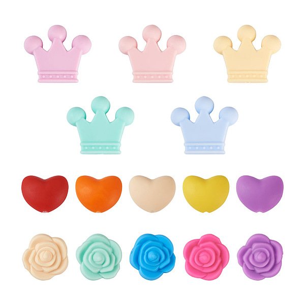 PandaHall 50Pcs 15 Style Food Grade Eco-Friendly Silicone Beads, Chewing Beads For Teethers, DIY Nursing Necklaces Making, Crown & Heart &..., Multicolor
PandaHall 50Pcs 15 Style Food Grade Eco-Friendly Silicone Beads, Chewing Beads For Teethers, DIY Nursing Necklaces Making, Crown & Heart &..., Multicolor