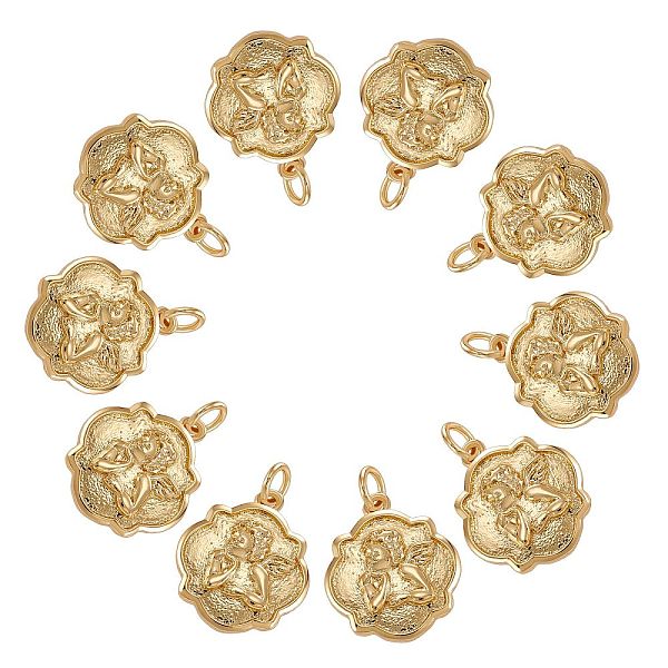 PandaHall 10Pcs Brass Pendants, with Jump Rings, Long-Lasting Plated, Flower with Angel, Golden, 17.5x14.5x2.5mm, Hole: 3.7mm Brass Flower
PandaHall 10Pcs Brass Pendants, with Jump Rings, Long-Lasting Plated, Flower with Angel, Golden, 17.5x14.5x2.5mm, Hole: 3.7mm Brass Flower