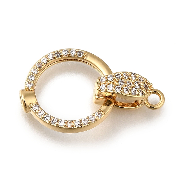 PandaHall Brass Micro Pave Clear Cubic Zirconia Fold Over Clasps, Ring, Real 18K Gold Plated, 23mm Brass+Cubic Zirconia Round
PandaHall Brass Micro Pave Clear Cubic Zirconia Fold Over Clasps, Ring, Real 18K Gold Plated, 23mm Brass+Cubic Zirconia Round